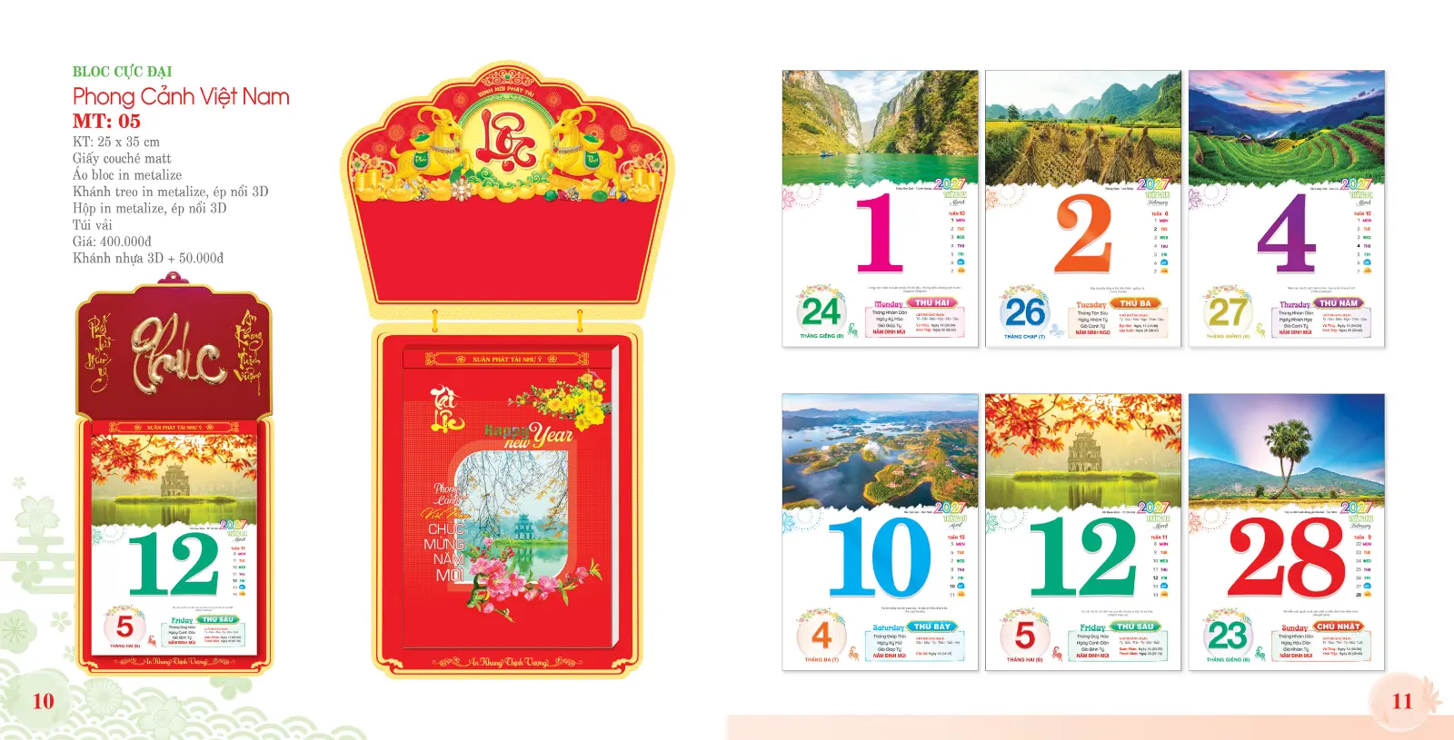 In Lịch Bloc Cực Đại 25x35cm