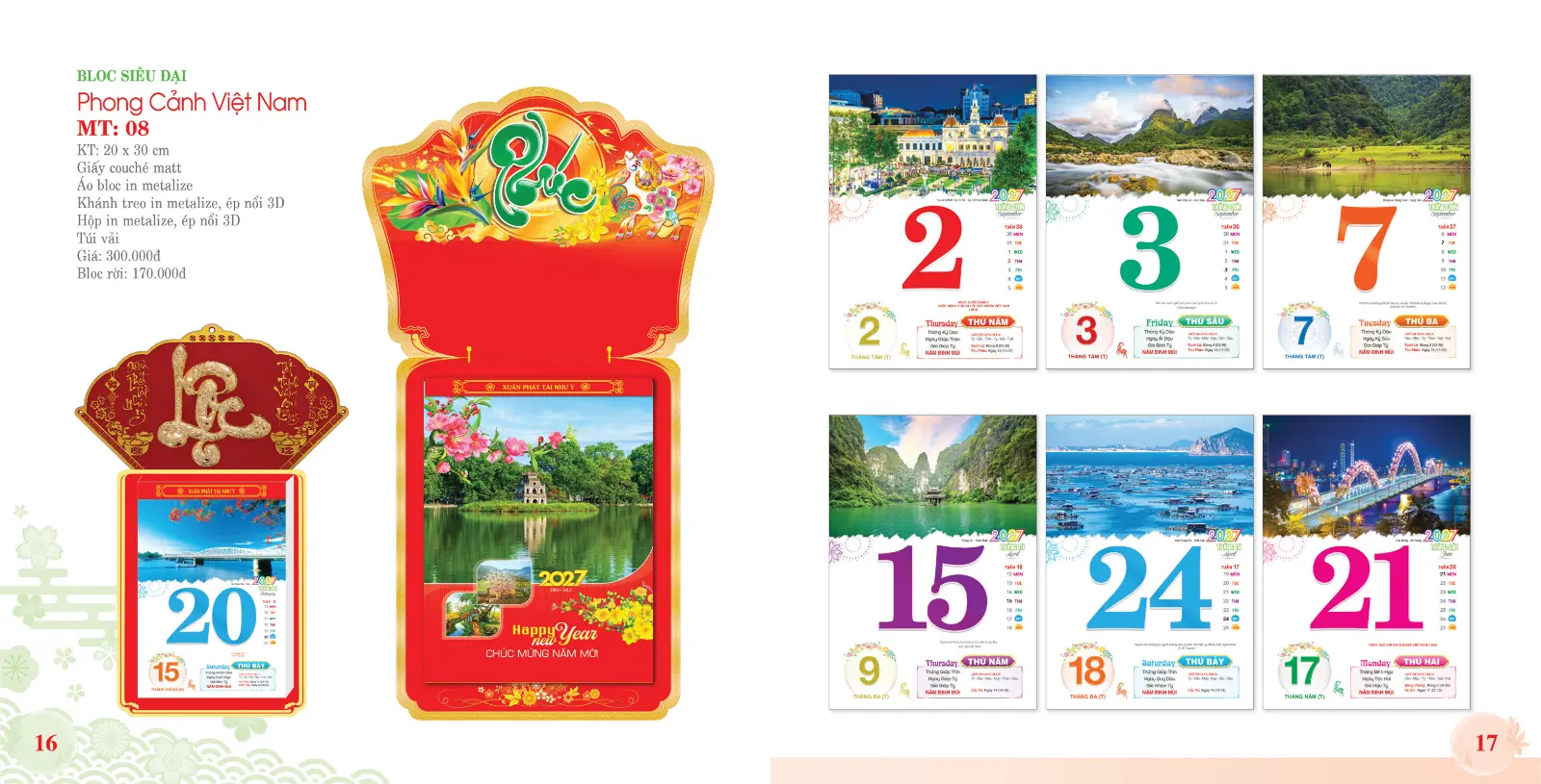 In Lịch Bloc Siêu Đại 20x30cm
