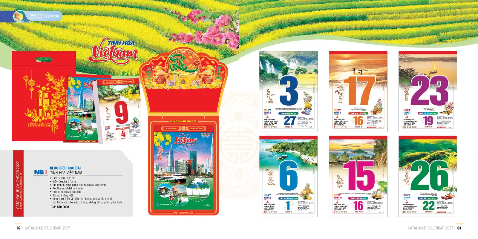 In Lịch Bloc Siêu Cực đại 30x40cm
