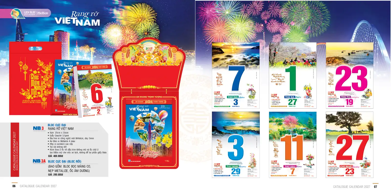 In Lịch Bloc Cực Đại 25x35cm