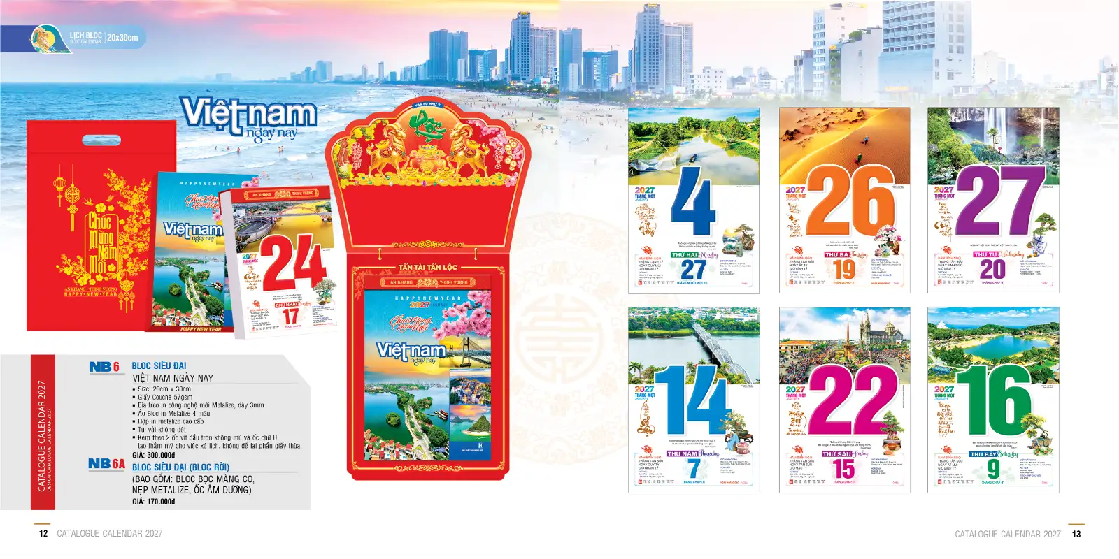 In Lịch Bloc Siêu Đại 20x30cm