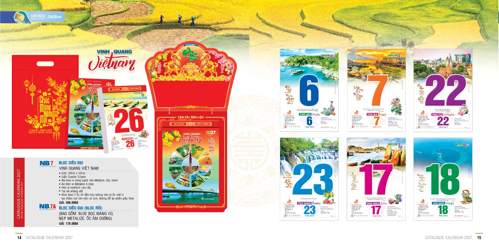 In Lịch Bloc Siêu Đại 20x30cm