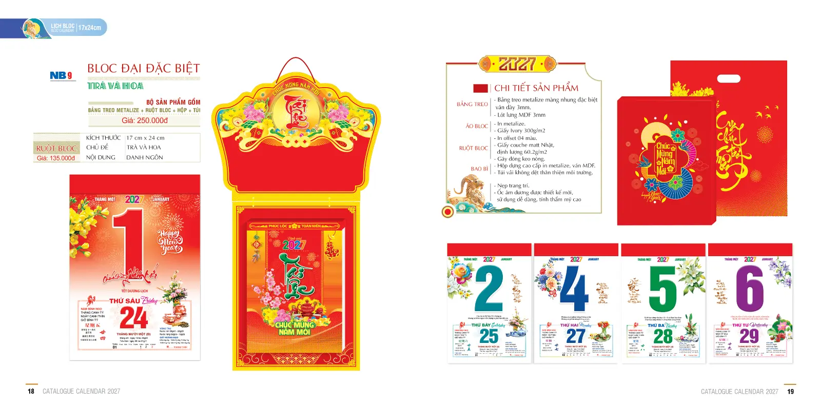 In Lịch Bloc Đại Đặc Biệt 17x24cm
