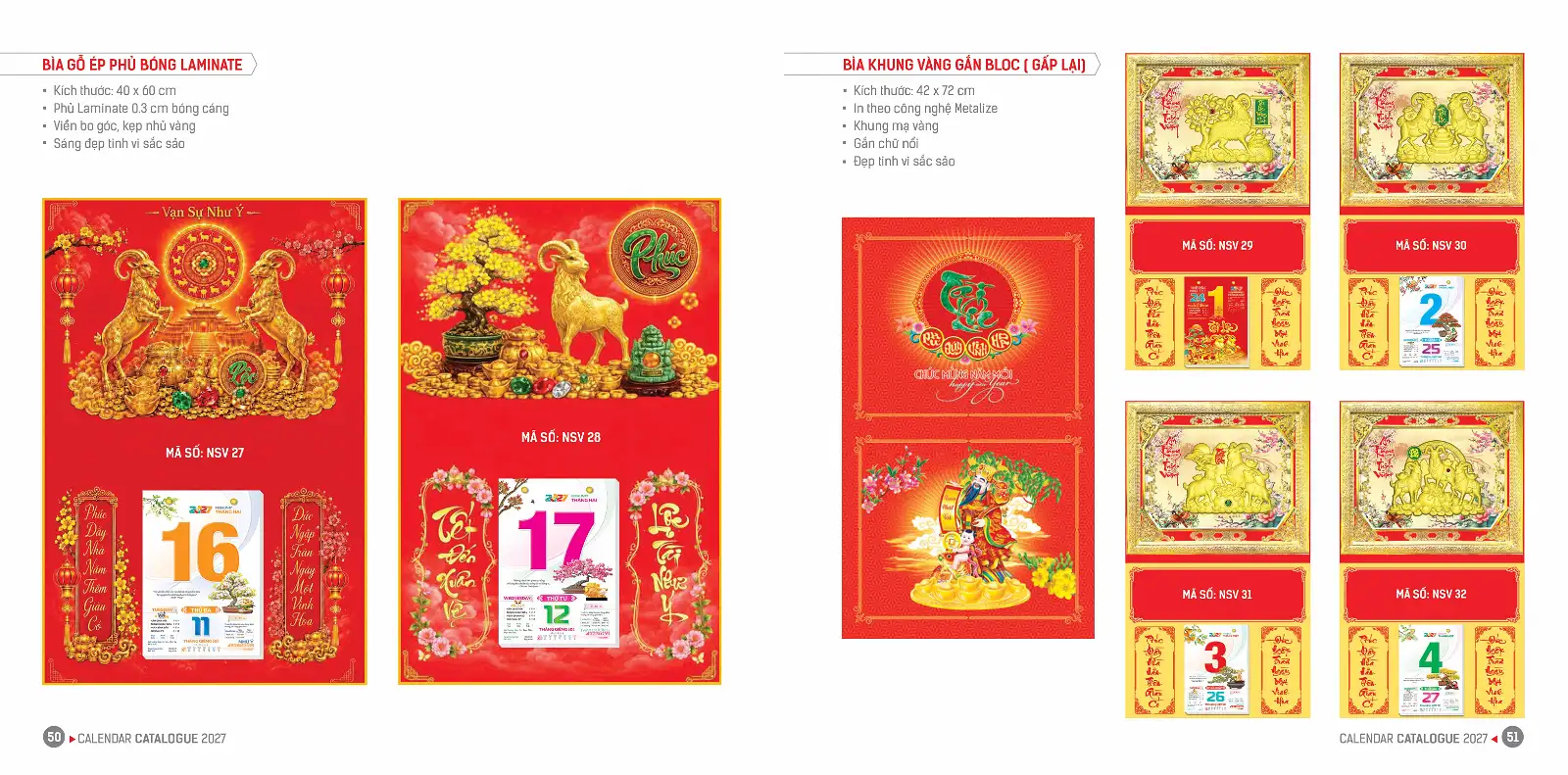 Mẫu Lịch Lò Xo 2027 – Mã HN -NSV