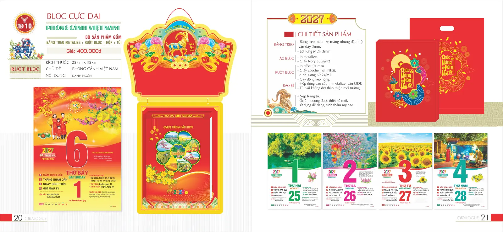 In Lịch Bloc Cực Đại 25x35cm