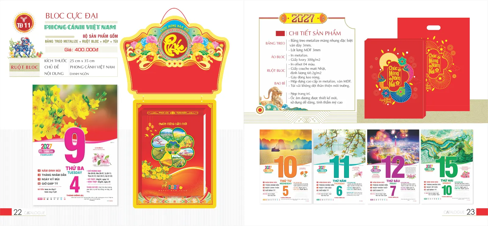 In Lịch Bloc Cực Đại 25x35cm