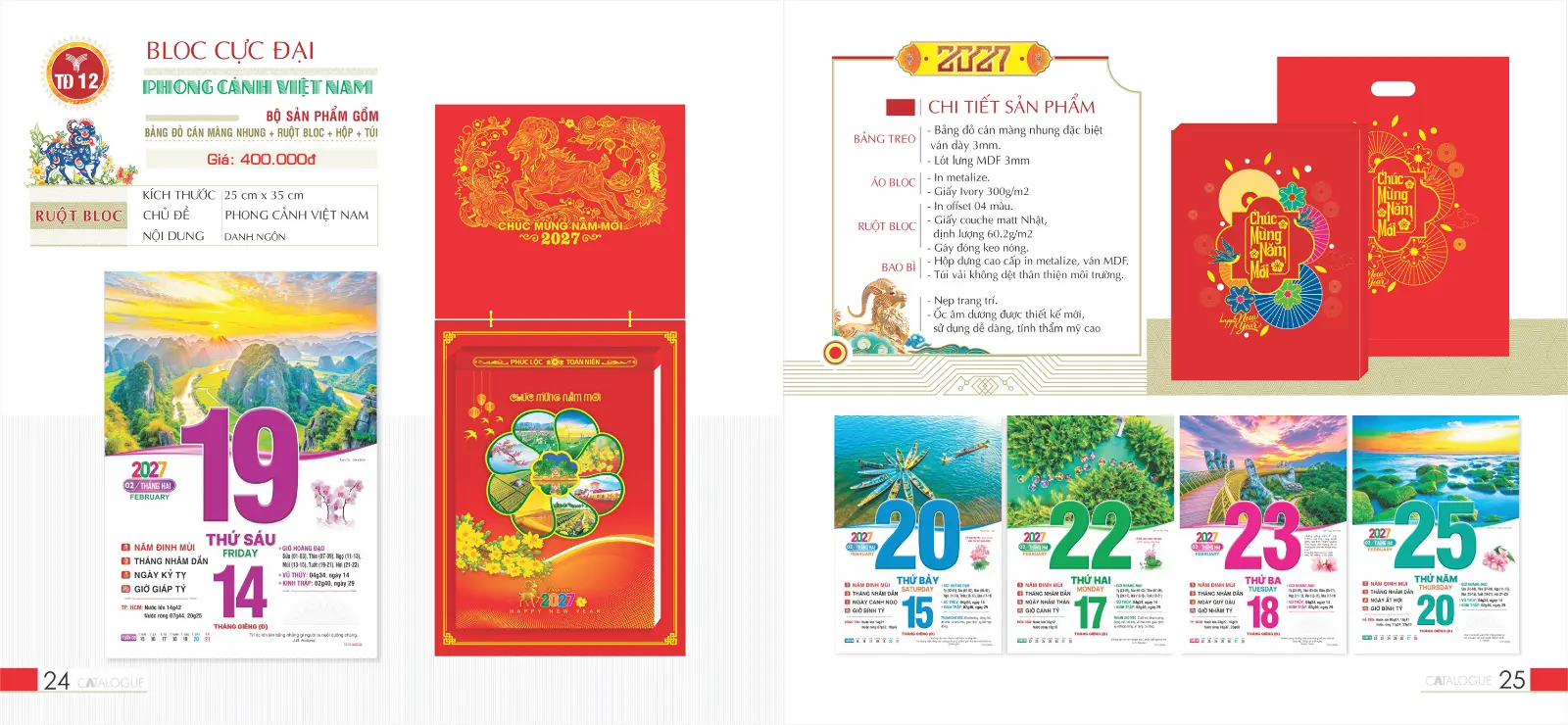 In Lịch Bloc Cực Đại 25x35cm