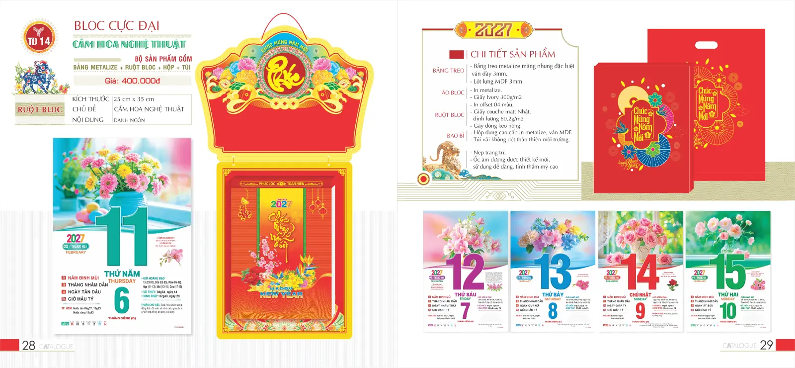 In Lịch Bloc Cực Đại 25x35cm