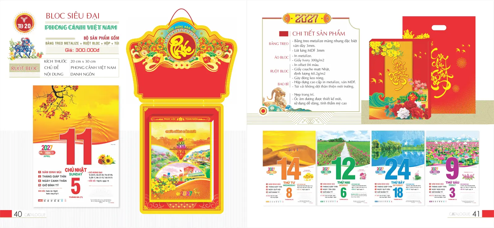 In Lịch Bloc Siêu Đại 20x30cm