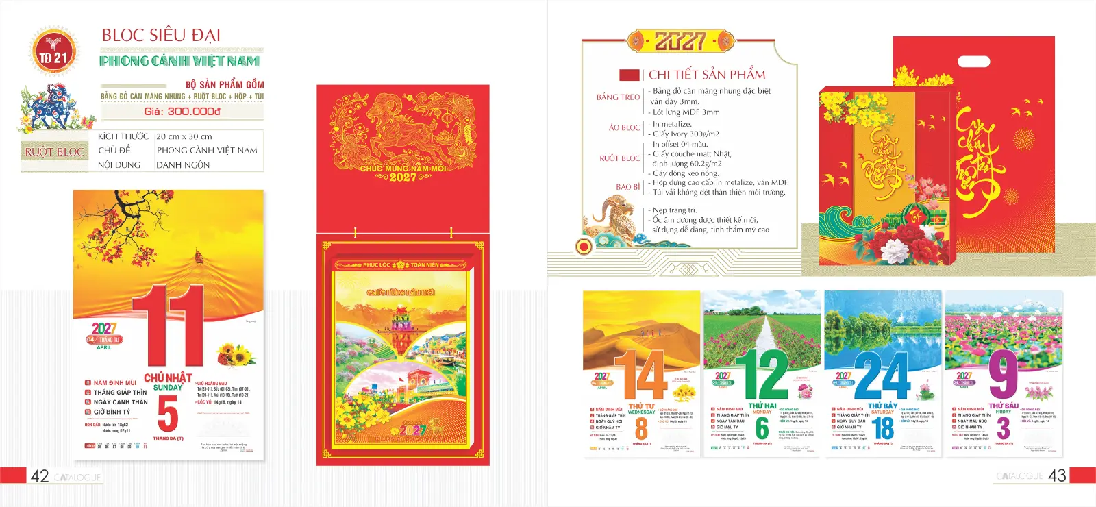 In Lịch Bloc Siêu Đại 20x30cm
