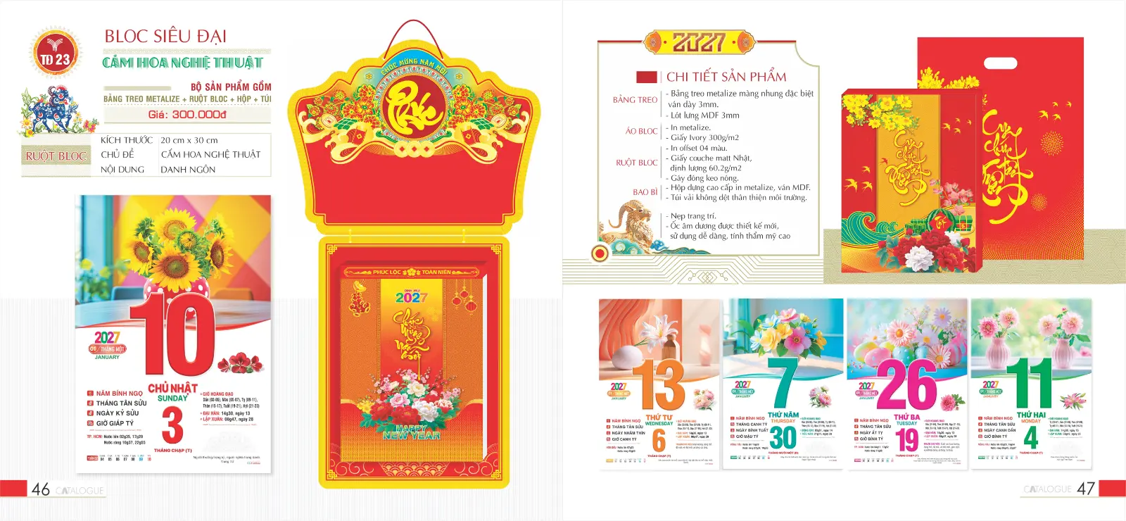 In Lịch Bloc Siêu Đại 20x30cm