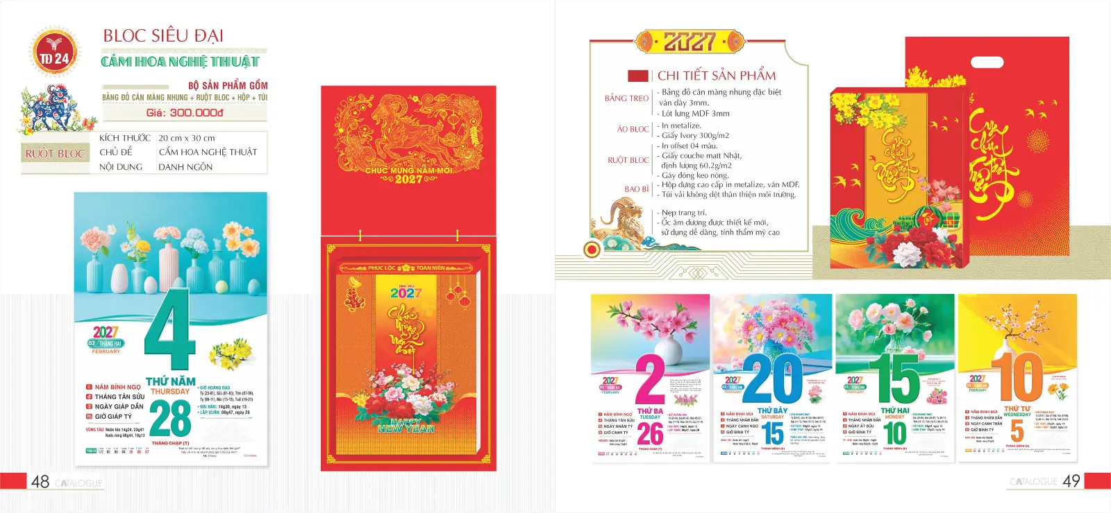 In Lịch Bloc Siêu Đại 20x30cm