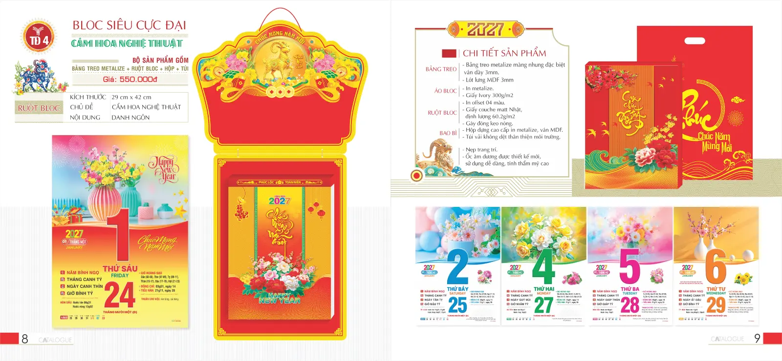In Lịch Bloc Siêu Cực đại 30x40cm