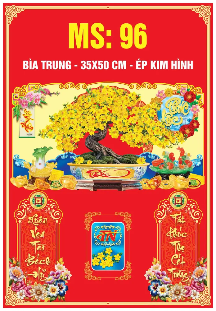 Mẫu Bìa Trung 2027 In offset 35x50cm