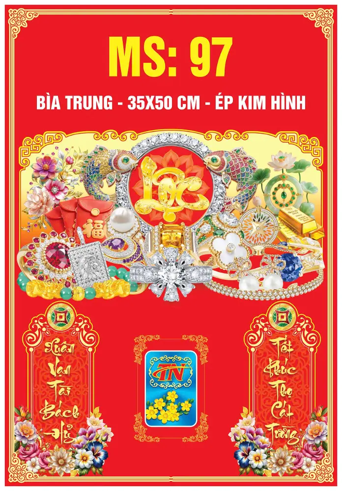Mẫu Bìa Trung 2027 In offset 35x50cm