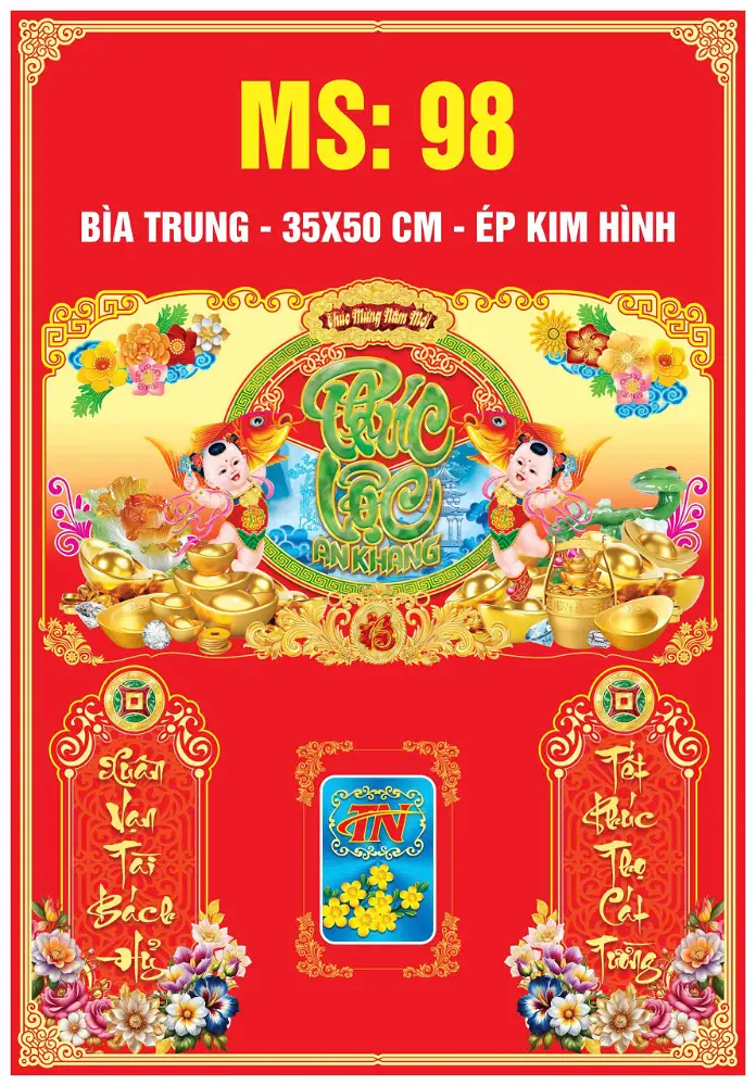 Mẫu Bìa Trung 2027 In offset 35x50cm