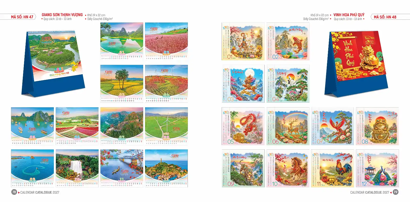 Lịch Bàn 19x22cm- Mã HN 45-48