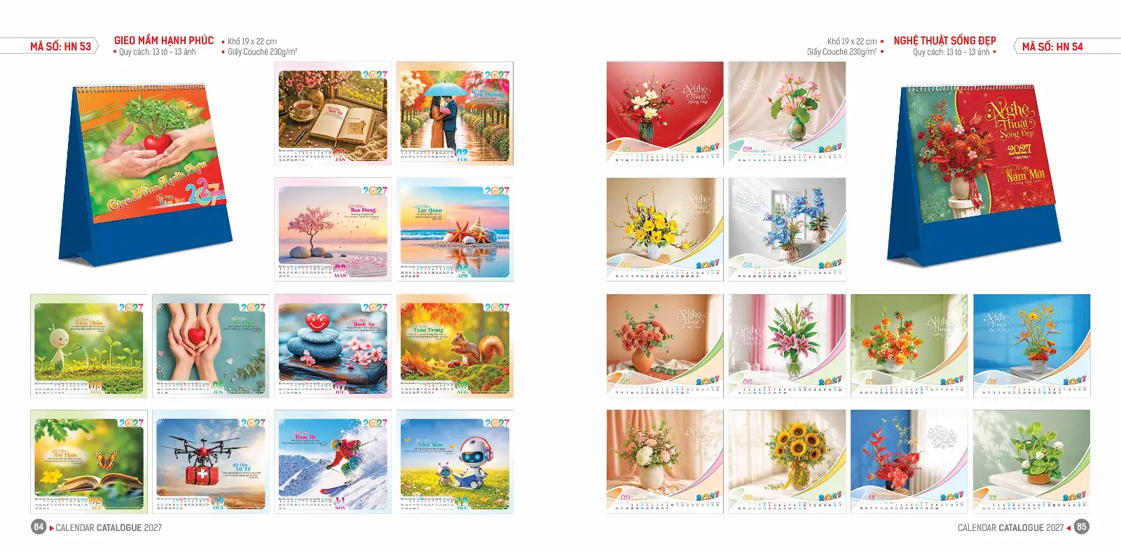 Lịch Bàn 19x22cm- Mã HN 45-48