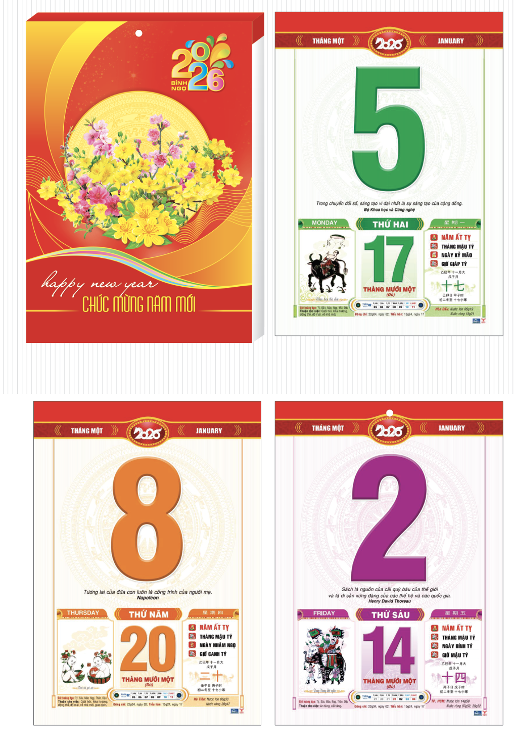 Lịch bloc trung 10,5x14,5cm