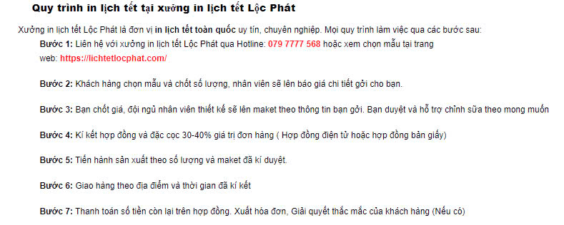 quy trình in lịch để bàn